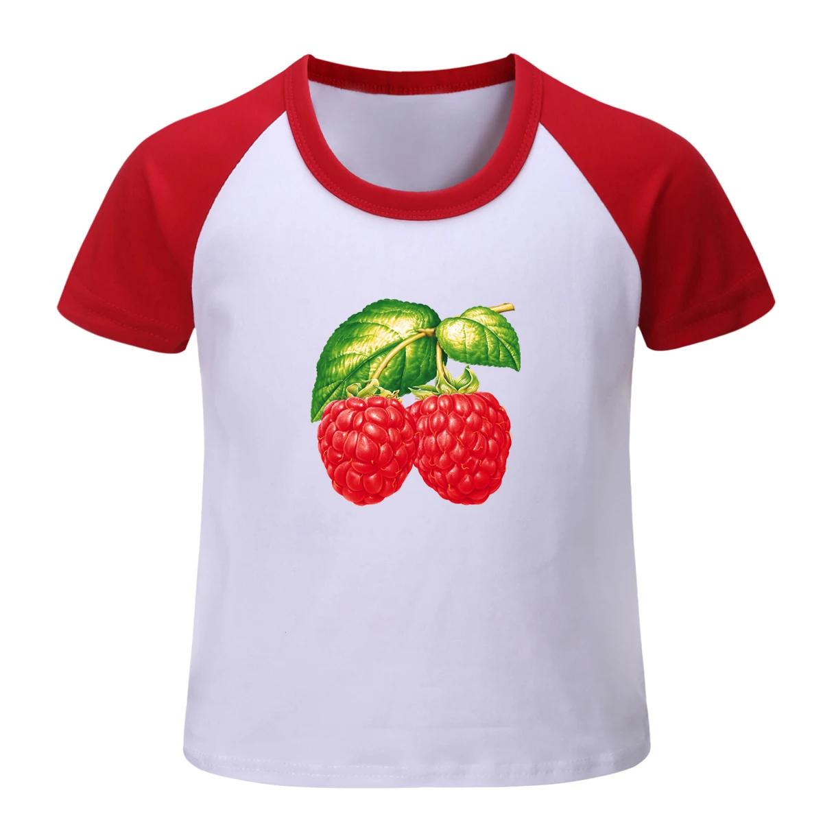 Cute Summer T Shirt Raspberry Sweet Delicious Fruit Children Short Sleeves T-Shirts Kids Print Tees Fun Boys Clothes Girls Tops