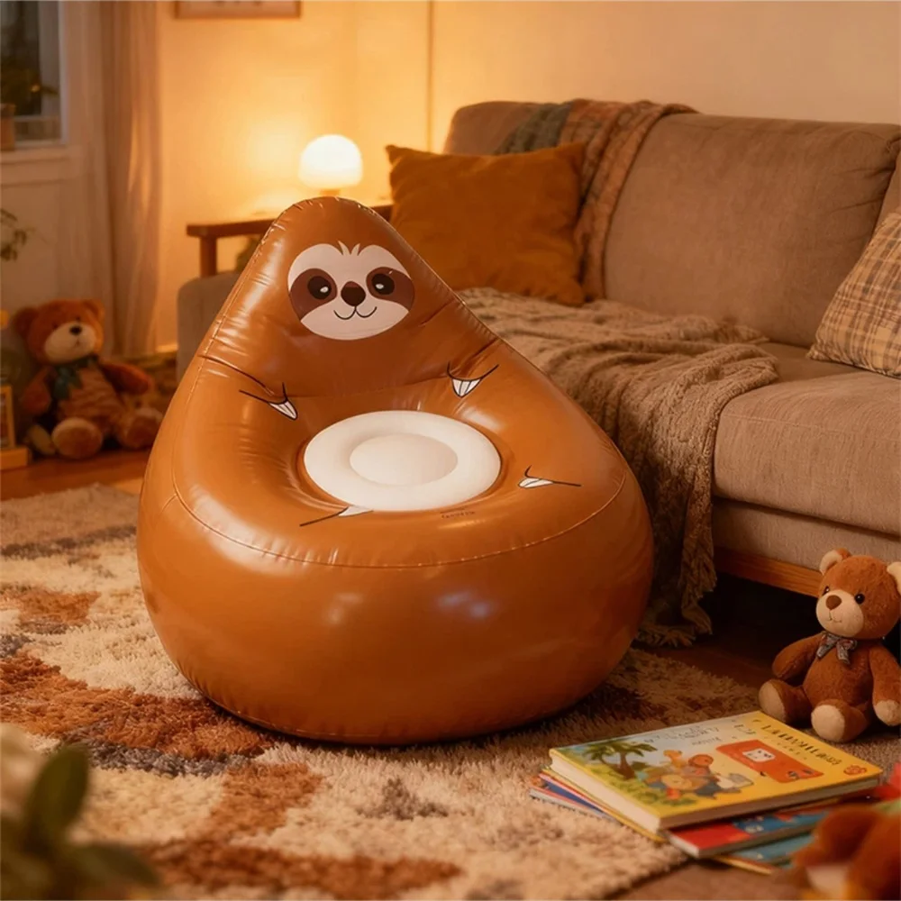 أريكة قابلة للنفخ من مادة PVC الكرتونية للأطفال، أريكة مريحة محمولة، مقعد ناعم ممتع للأطفال #4