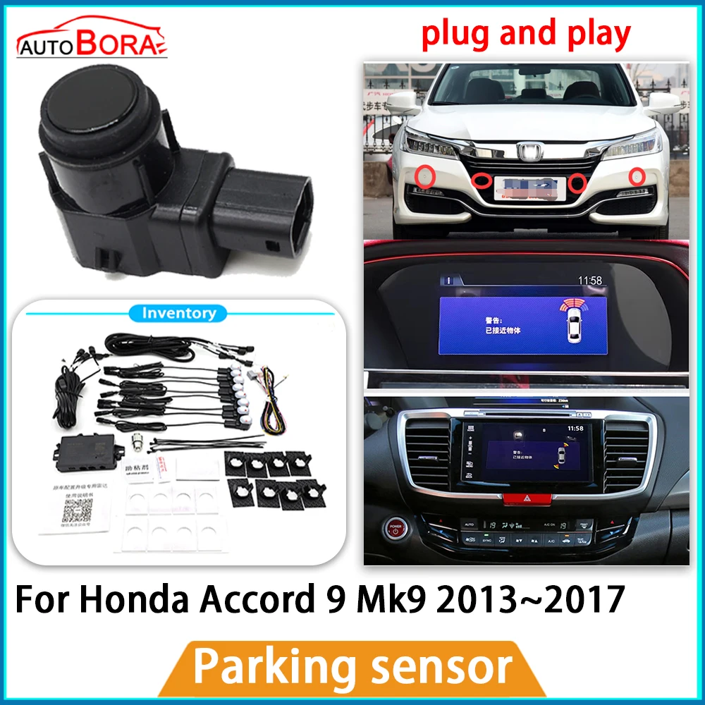 ZhuCamX Original OEM Parking Sensor Assistance Backup Radar Buzzer System Rear Front Bumper for Honda Accord 9 Mk9 2013~2017