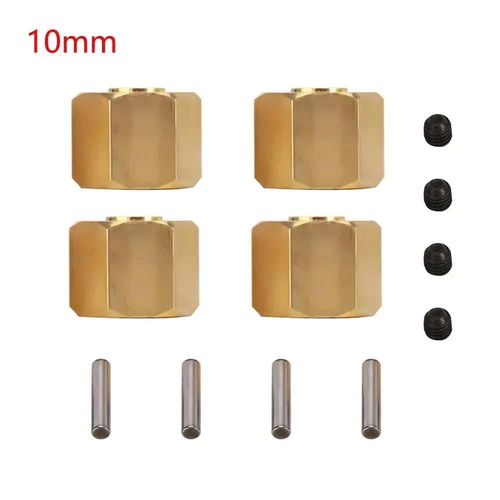 

4PCS Metal Brass Heavier Wheel Hex Hub 8/9/10MM for 1/10 RC Crawler Axial SCX10 90046 RR10 RGT 86100 MST UTB18