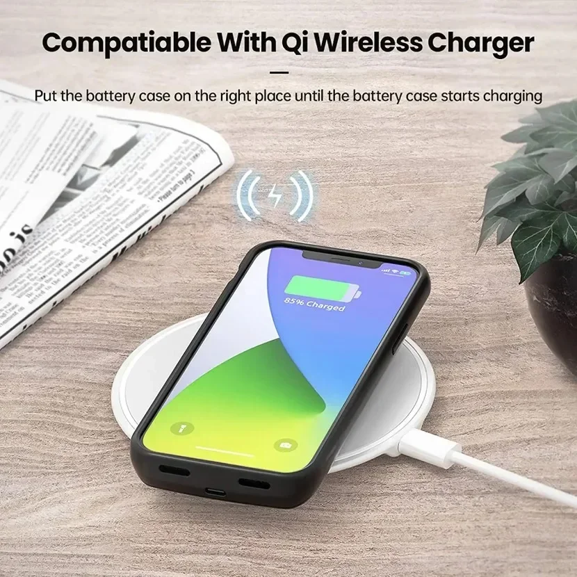 Wireless Magsafe Battery Charer Case for IPhone 12 & 12 Pro 7000mAh Auxiliary Battery Power Bank Charging Cover External Battery