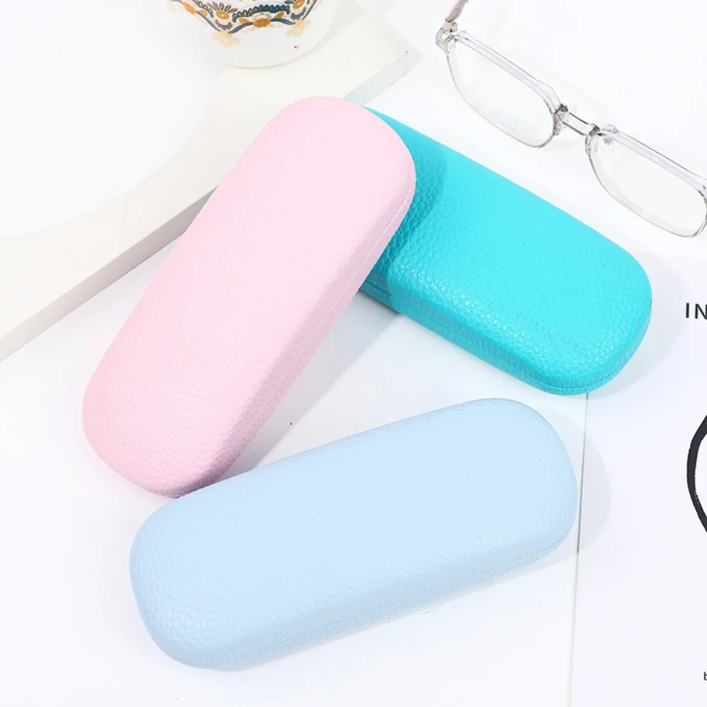 

PU Leather Glasses Case Fashion Solid Color Hard Shell Glasses Box Glasses Protection Eyewear Cases Women