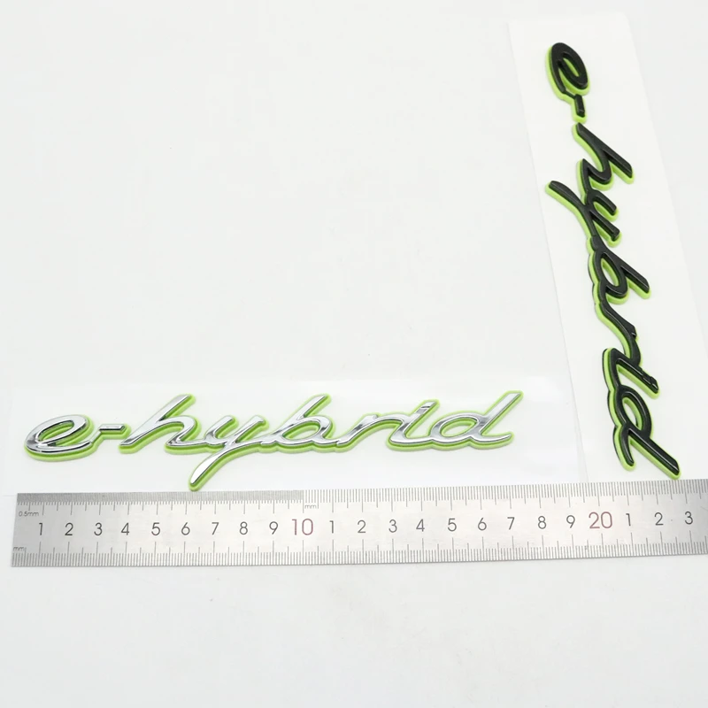 3D Premium Green Black Silver 4 S Turbo E-Hybrid Hood Fender Trunk Rear Bonnet Nameplate Decal Emblem Badge Sticker