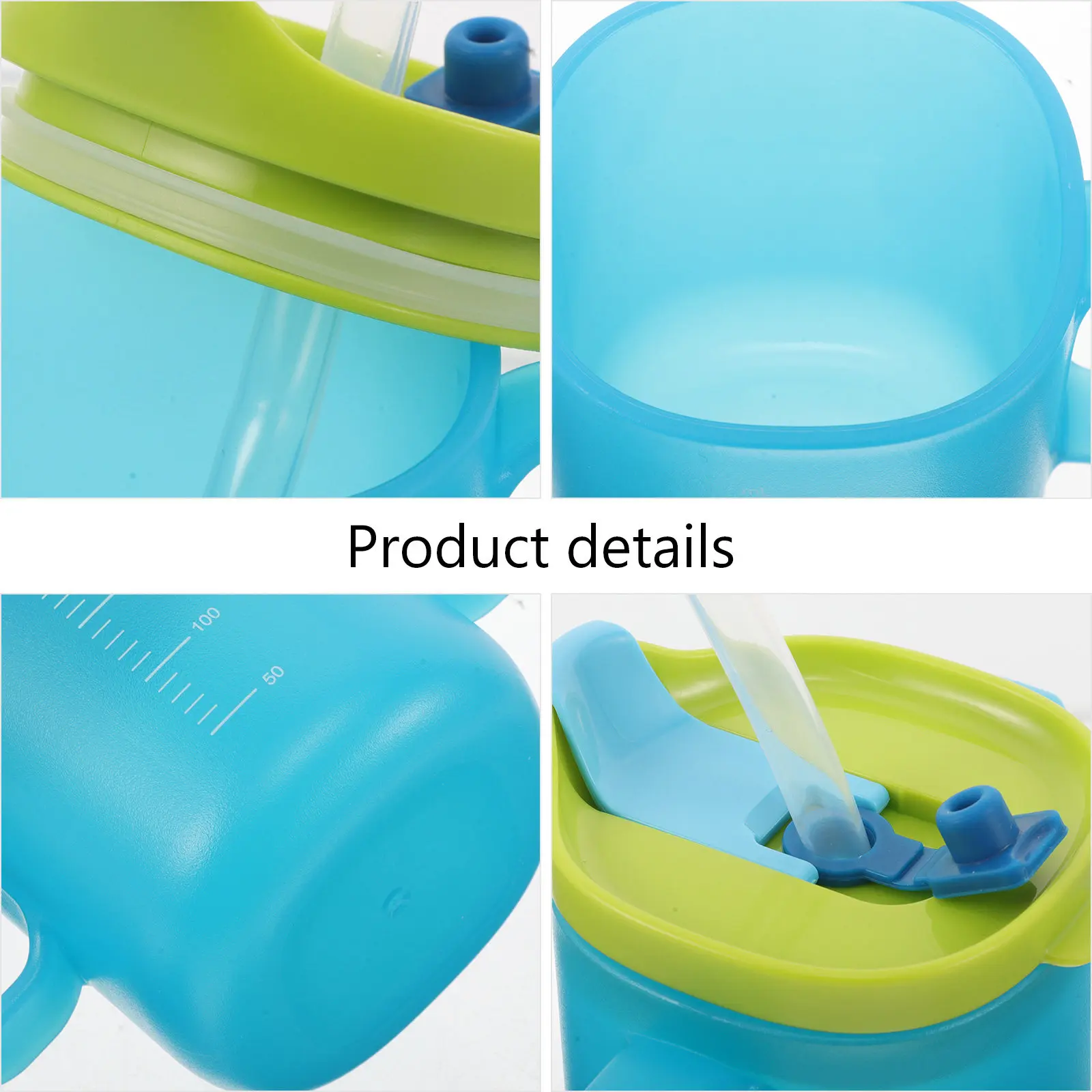2Pcs Spill-Proof Senior Drinking Cup with Graduated Straw Measurement Scale for Dysphagia Elderly Nursing Water Milk Hydration