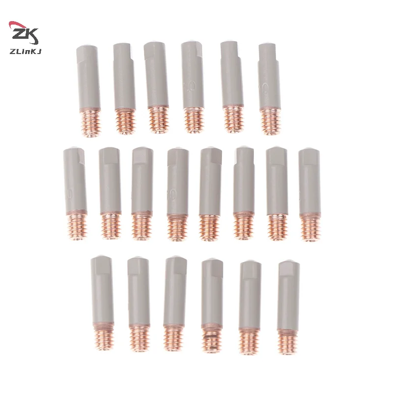 2Pcs/Set 15AK Welding Contact Tips New Coating Protect 25mm M6 Gas Nozzle Tip 0.8mm-1mm MIG Welding Torche Welding Tool Parts