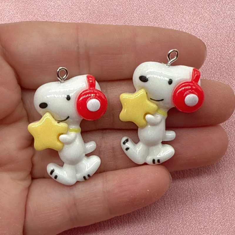 10pcs resin cute little dog pendant, DIY jewelry making earrings, keychain accessories view 5