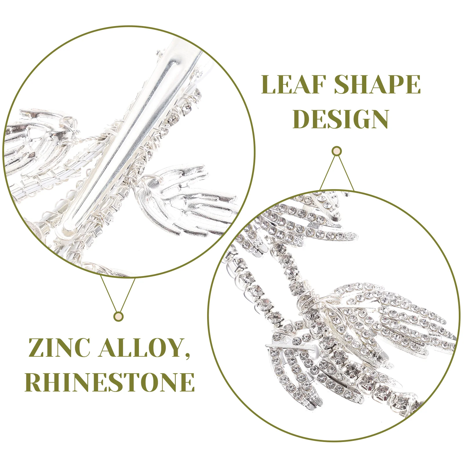 

Hairpin Headgear Ornaments Bride Accessory Accessories for Leaf Decorative Clips Rhinestones Bridesmaid