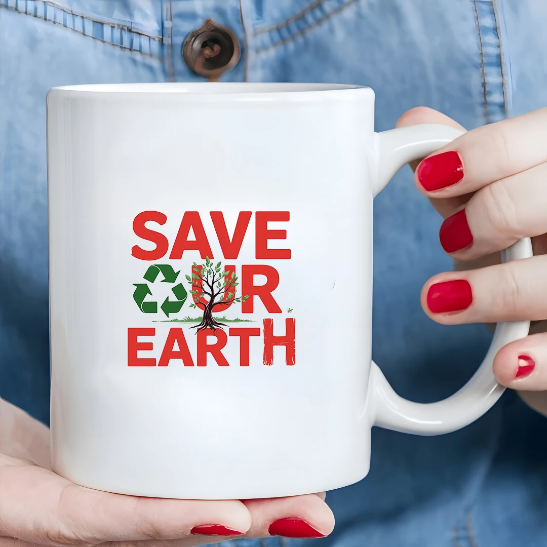 

11oz Eco-Friendly Cup Save the Earth♻️ Christmas Eco-Gift Family Office Cup