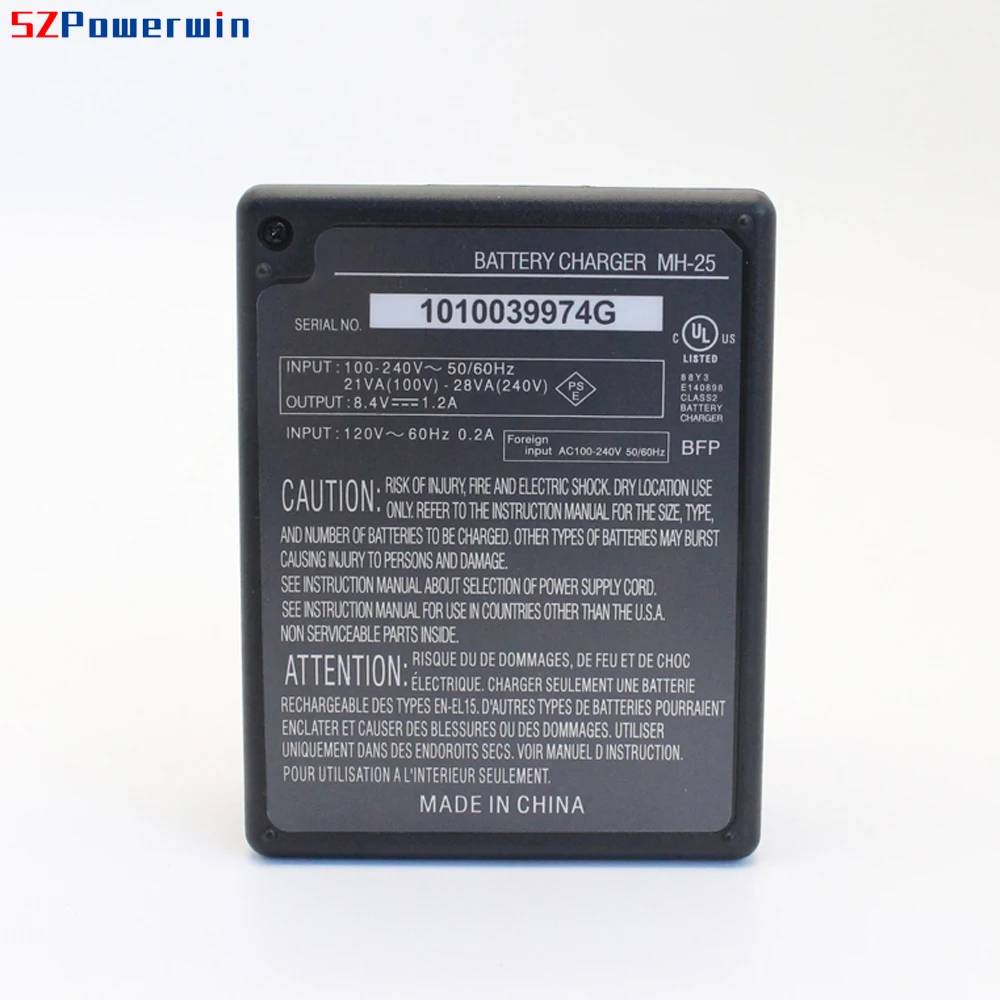 Powerwin-cargador de cámara MH-25 MH25, para Nikon EN-EL15, EL15A, EL15B, batería D7500, D7000, D7100, D610, D800, D850, D7200, D750, V1, Z6, Z7