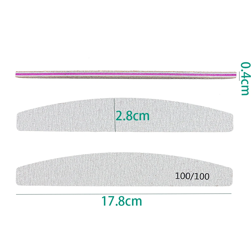 Profesjonalny pilnik do paznokci, gradacja 100/100, papier ścierny, pielęgnacja manicure, pilnik do szlifowania, polerowania paznokci, narzędzie do obróbki paznokci.