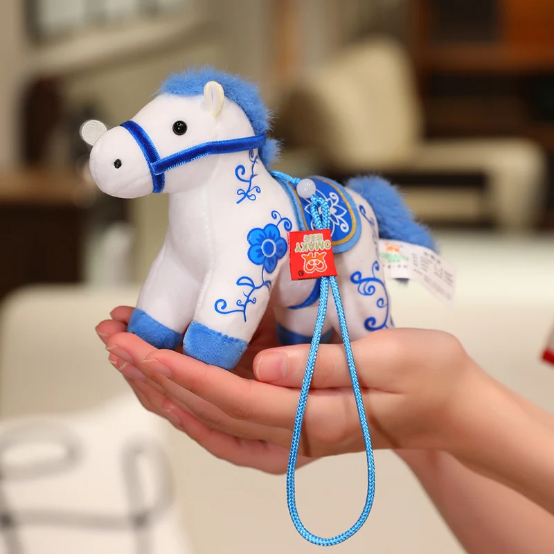 Porte-clés pendentif poney mignon, jouet en peluche 12/20CM, Mini cheval réaliste Kawaii, poupée en peluche, décor de sac, cadeau, Simulation animale