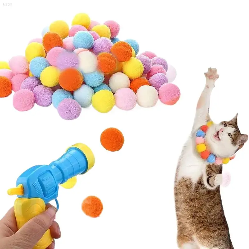 

Plush Ball Shooting Gun Relieving Depression Self Hi Silent Ball Toy Plush Ball Elastic Static Sticking Plush Ball
