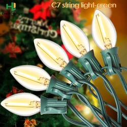 Garland C7 Candle Led String Lights 220V 110V E12 2700K Waterproof Connected Outdoor Indoor For Garland Light Holiday Xmas Decor