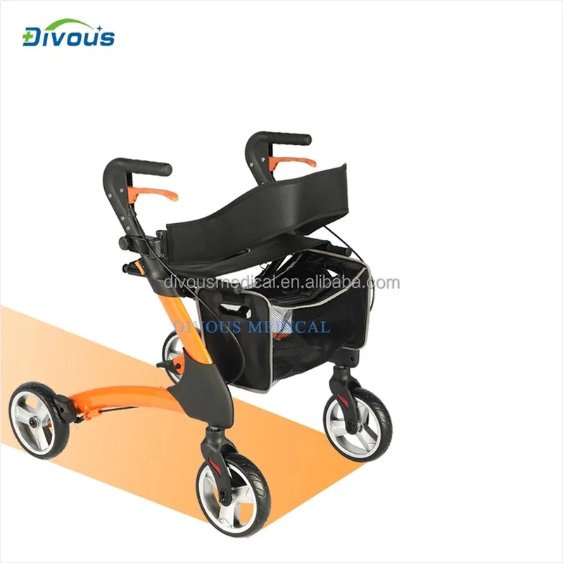 Aluminum Outdoor Rollator Wer All Terrain Wer Rollator With Rubber Wheels Quick Folding Rollator view 5