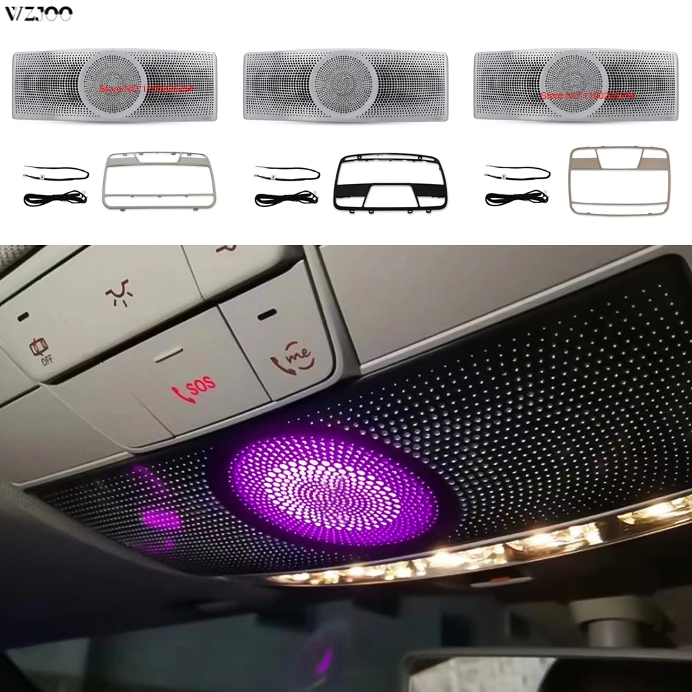 64 Colors LED Roof speaker Tweeter Cover For Mercedes Benz C/GLC/E/S W213 W205 X253 Metal Ambient Light Decorative Cover