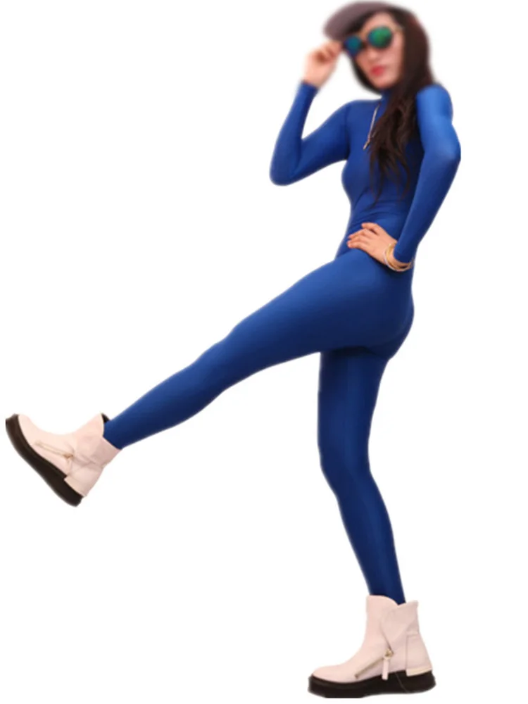 Sexy Women Slim Shiny Full Bodysuit Dance Wear Sexy Tight Yoga Shaping Jumpsuit Oil Glossy High Elastic Leotard Dance Wear