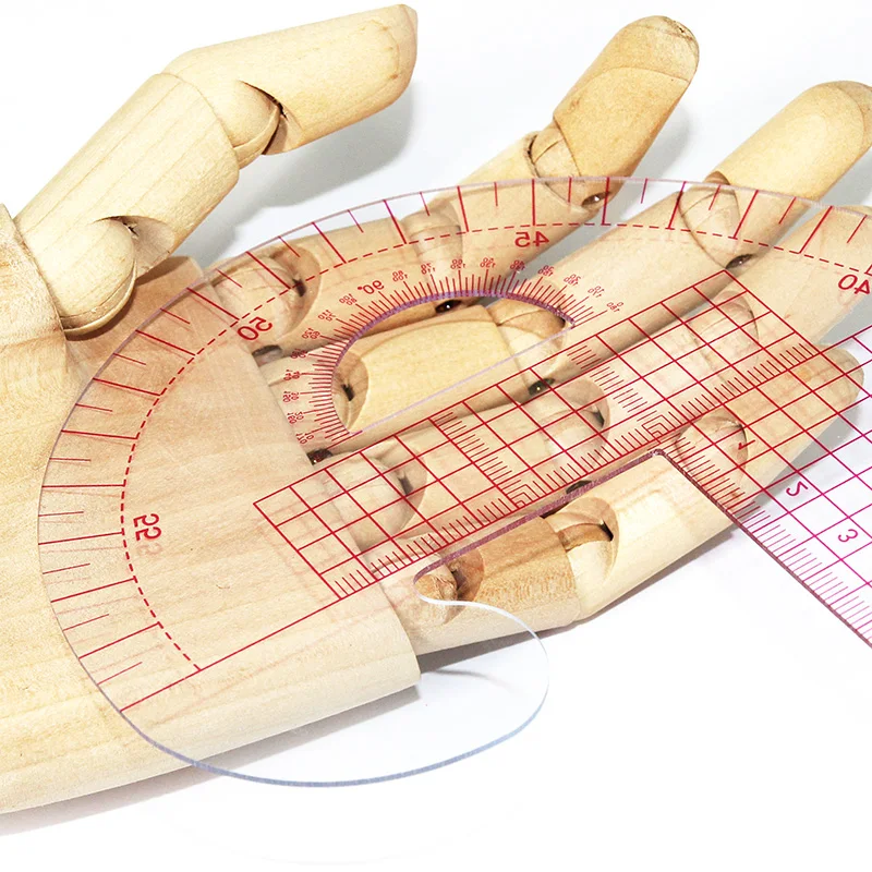 منحنى 58 سم ومسطرة تصنيف مستقيمة متعددة الوظائف 40 سم، مقياس مدمج لفتحة الذراع وتصميم خط العنق والخياطة #2