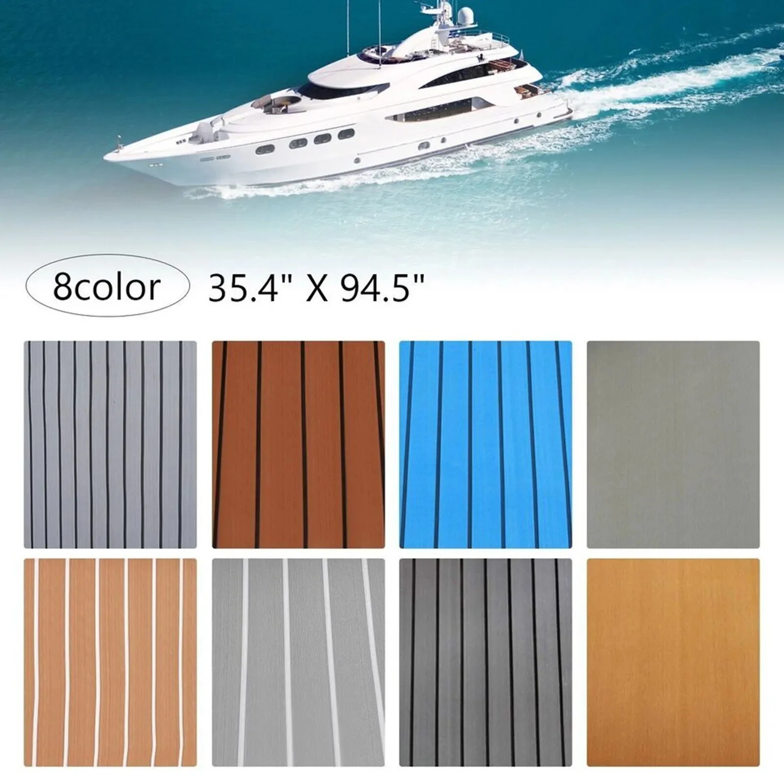 

94.5"x 35.4" EVA Anti-slip Mat Foam Boat Decking Sheet Anti-Slip Self-Adhesive Deck Boat Flooring Mat Cuttable