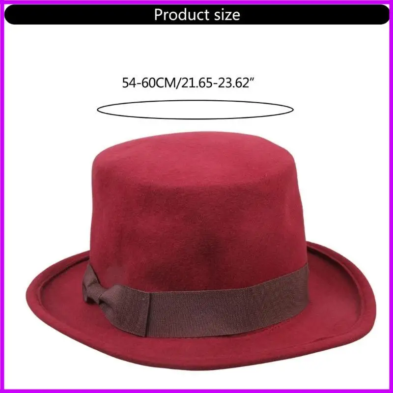 قبعة بنما من الصوف فيدورا غربية قصيرة الحافة قبعة السادة صور الدعائم فيدورا الغربية للرجال والنساء للجنسين #6