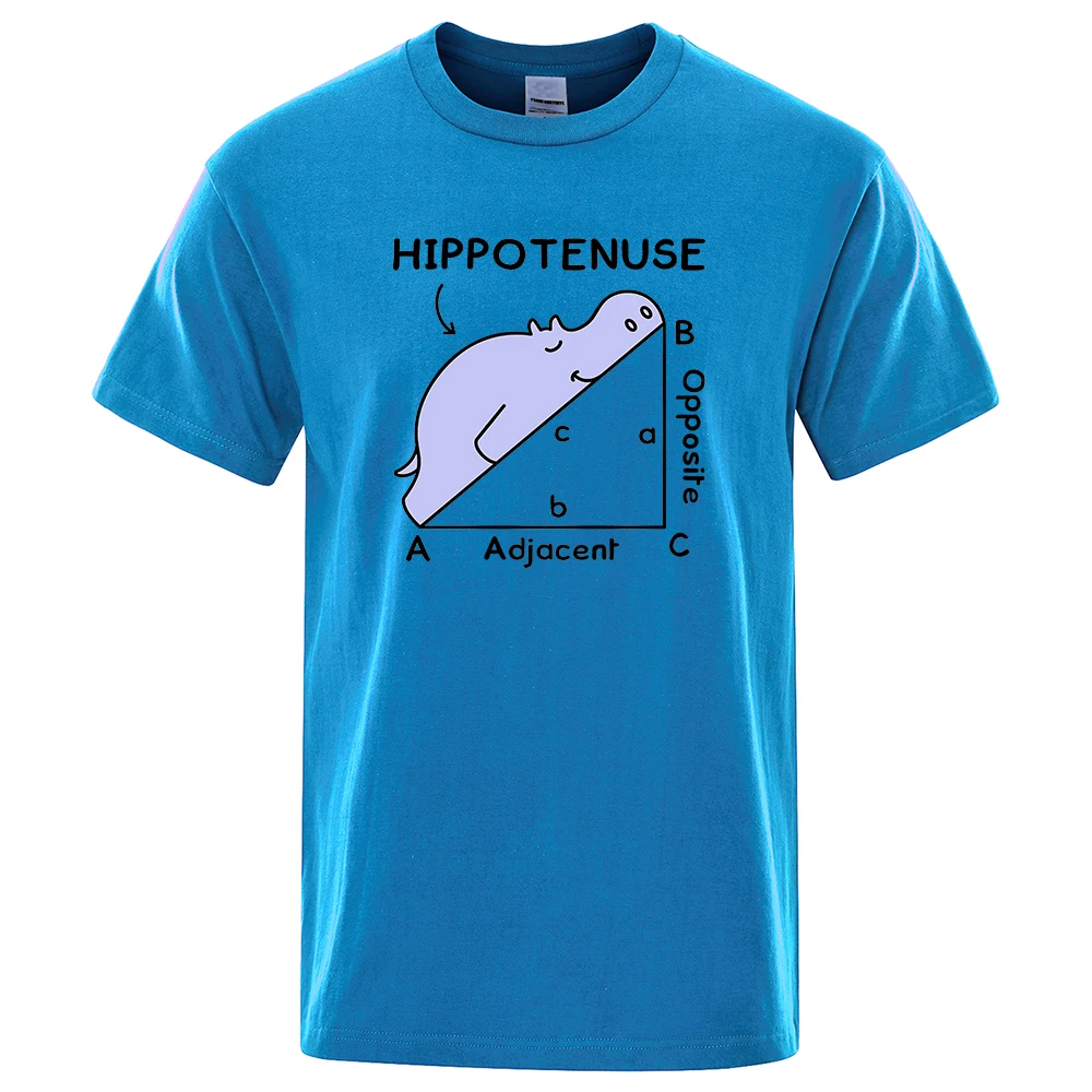 Adjacent fun printed men's and women's T-shirts with triangular function short sleeved street T-shirts on the opposite side