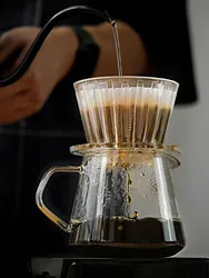 Wave Coffee Dripper Crystal Eye Pour Over Coffee Filter Cups Coffee Maker Flat Bottom Increase Uniformity .50 pieces of hand-gro