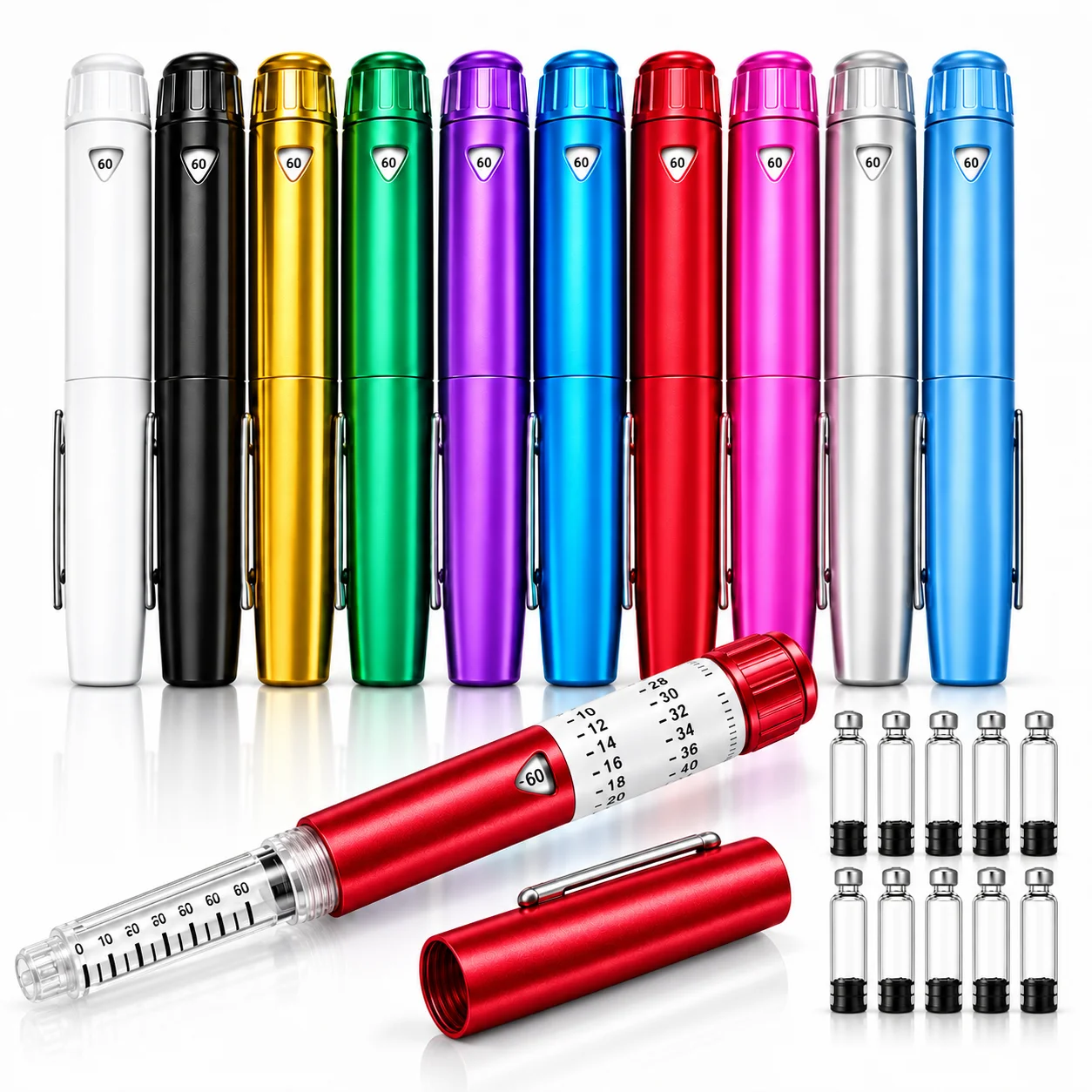 Metal Magic Injection Pen Reusable V4 Precise Scale Dosing Injector Comfort Non-Slip Grip Lightweight Handheld Injecting Tool