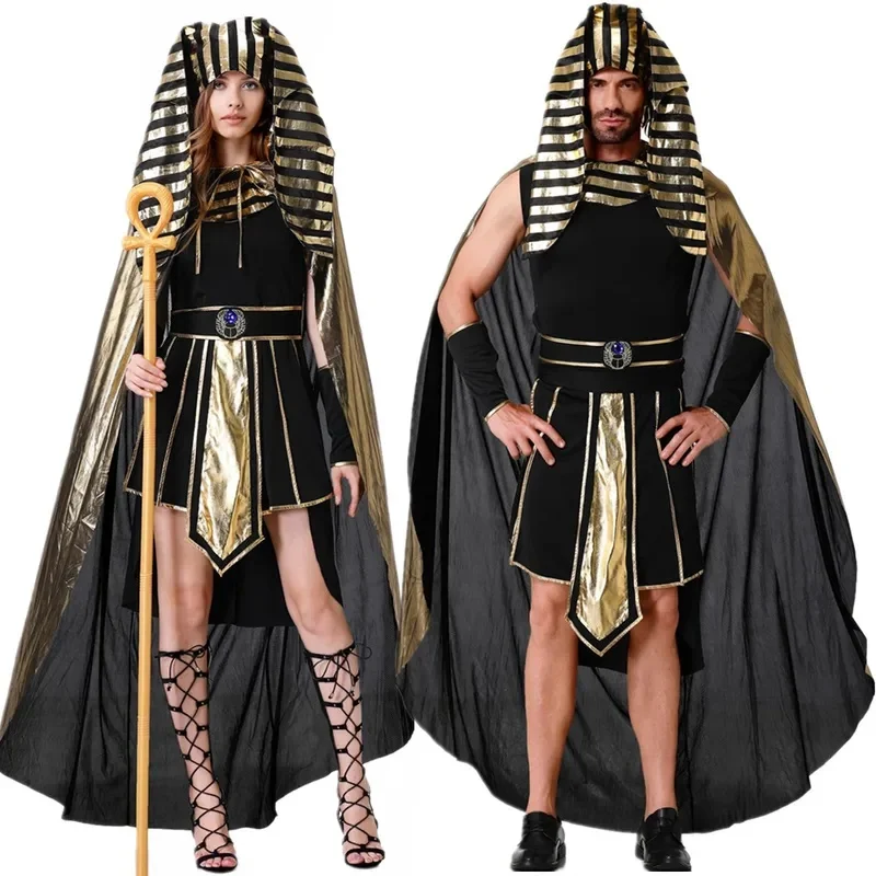 CHIOS Disfraz de Faraón Egipcio de la Antigua Egipto para Adultos, Disfraz de Cleopatra para Mujer y Hombre, para Cosplay y Disfraces de Halloween CHIOS