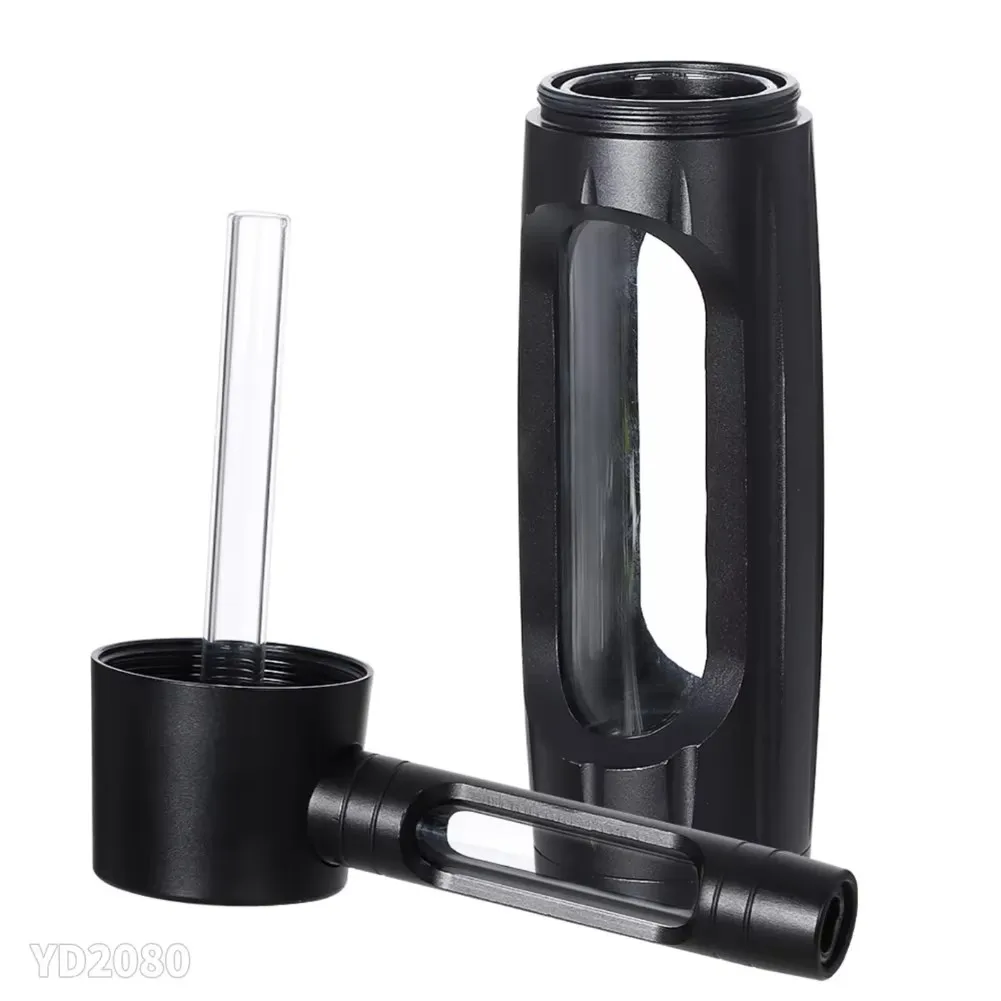 Portable Metal Glass Smoking Pipe Set Dry Burning Grass Tobacco Pipes Hookah Shisha Pipa Smoke Accessories view 4