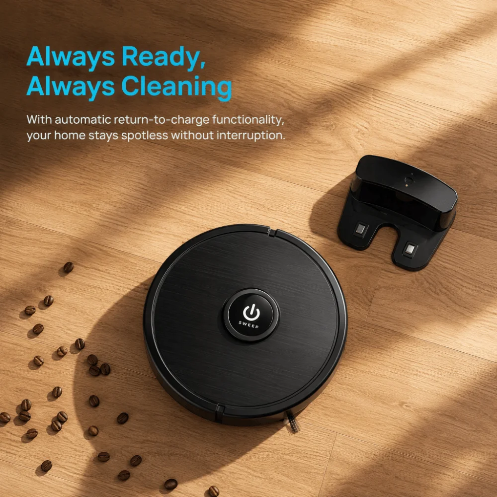 Automatic Sweeping Robot Rechargeable Multi-Purpose Robot Vacuum Powerful 6000Pa Suction USB Charging Cleaning Machine