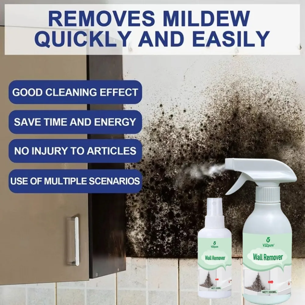 Mould Removal Spray, Powerful Mildew Cleaner for Bathroom Kitchen Corners, Multifunctional Anti-mold Agent for White Walls