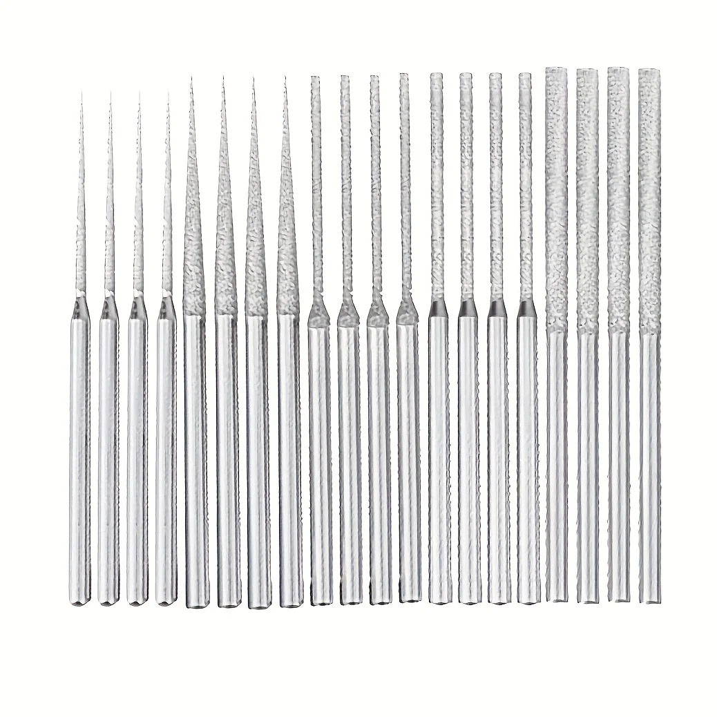 20 Pcs Diamond drill Bit, 5 Different Shapes Diamond Drill Bit, 1/8 Inch Shank for Rotary Tool Metal Woodworking Carving