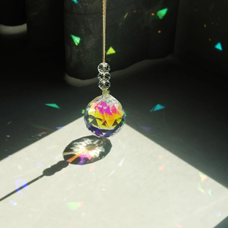 Attrape-soleil arc-en-ciel, 1 pièce, décoration de fête de mariage à domicile, ornement attrape-soleil en cristal Feng Shui, prisme boule lumineuse