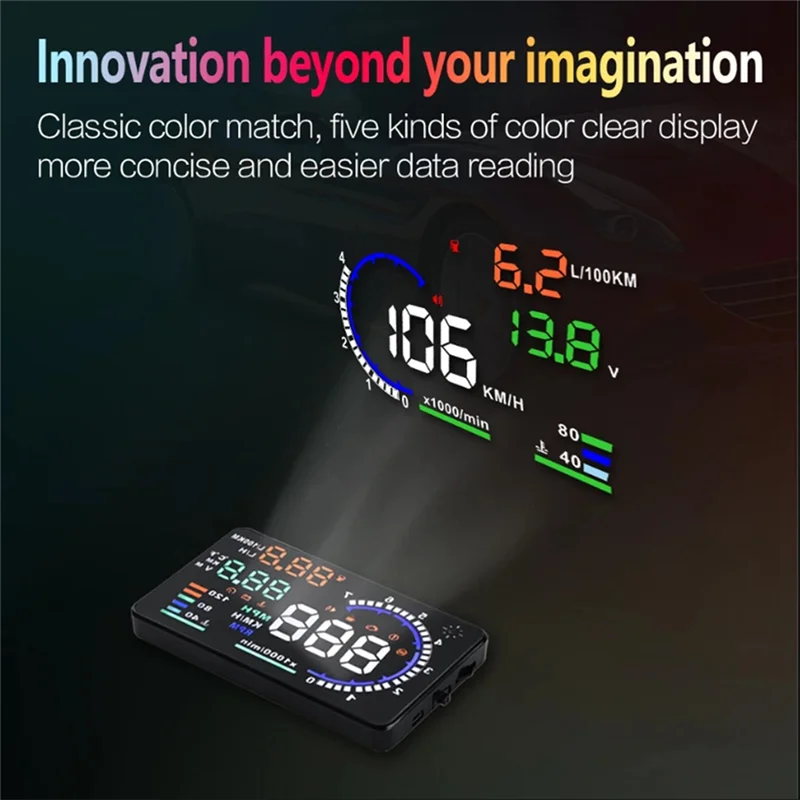 

Classy-AD 5.5Inch OBD2 HUD Car Head Up Display Black ABS Automotive Supplies Windshield Speed With Speeding Water Temp RPM Alarm