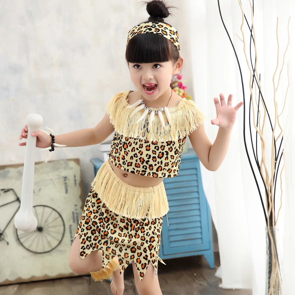 Halloween costumes for boys and girls, leopard prints for men and women, primitive India, carnival, party, Purim