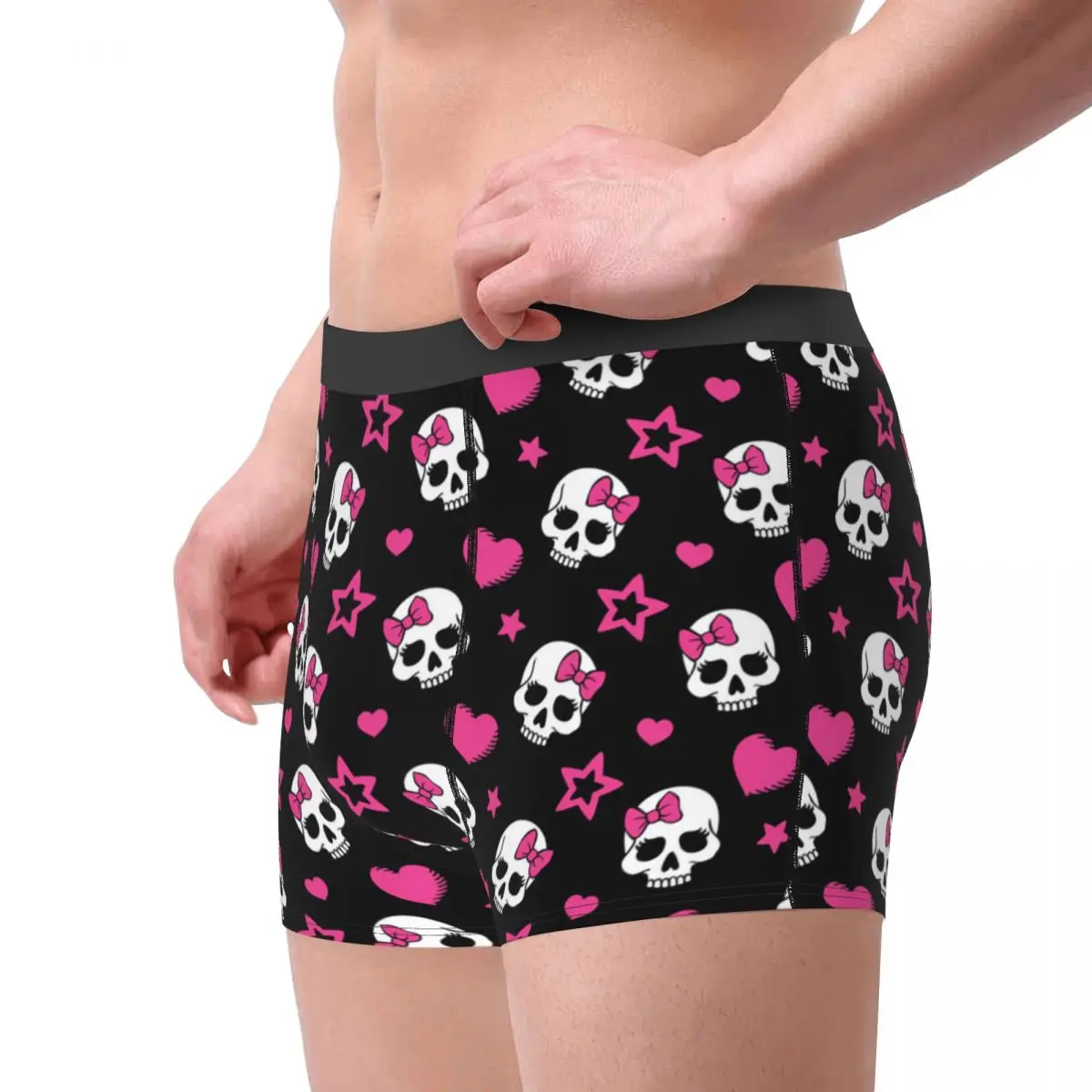 Custom Sexy Gothic Skeleton Death Skull Boxers Shorts Panties Men\'s Underpants Breathbale Briefs Underwear