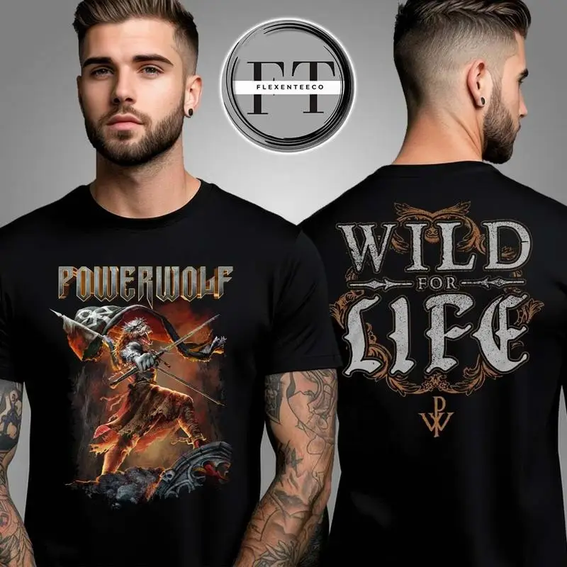 PowerWolfs Wild For Life Two Sided Unisex T-Shirt