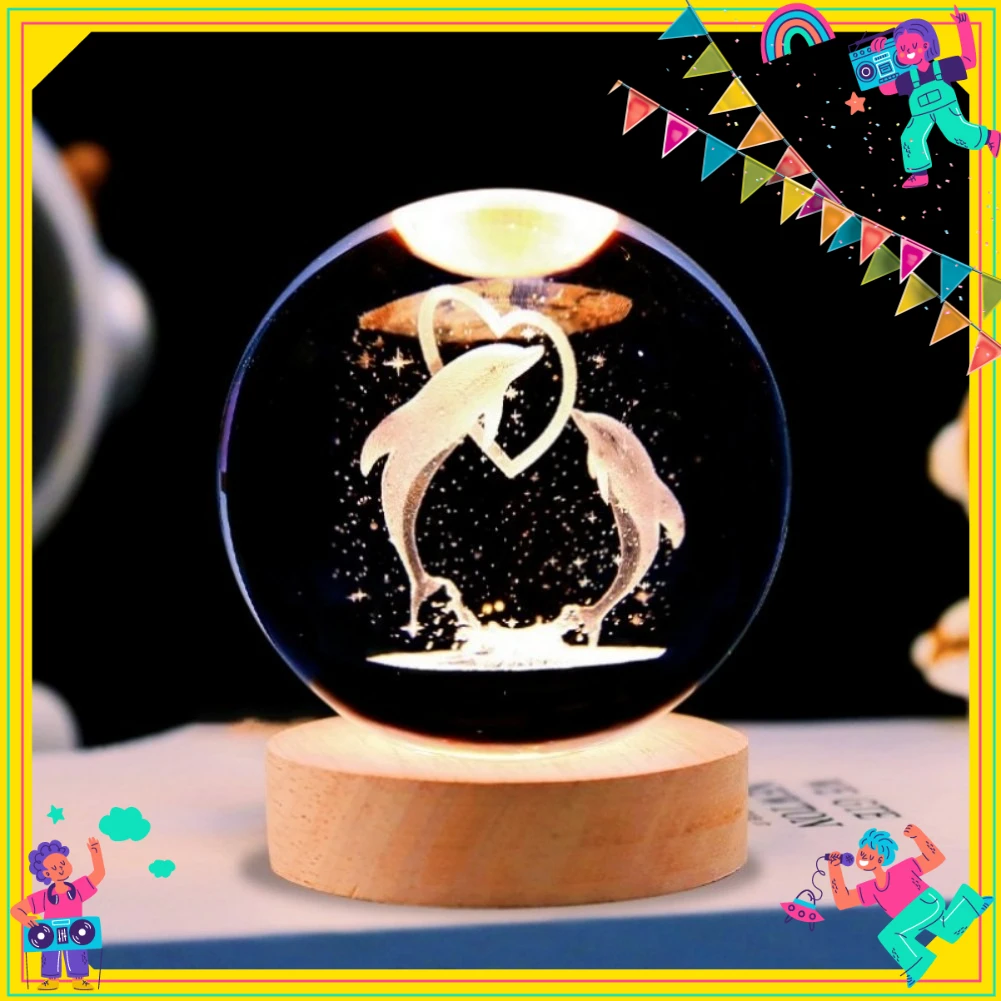 جديد عيد الميلاد هدايا عيد الميلاد 6 سنتيمتر كريستال الكرة LED ضوء الليل USB كوكب زحل الزجاج المجال مصباح لغرفة النوم الاطفال هدية ديكور المنزل #1