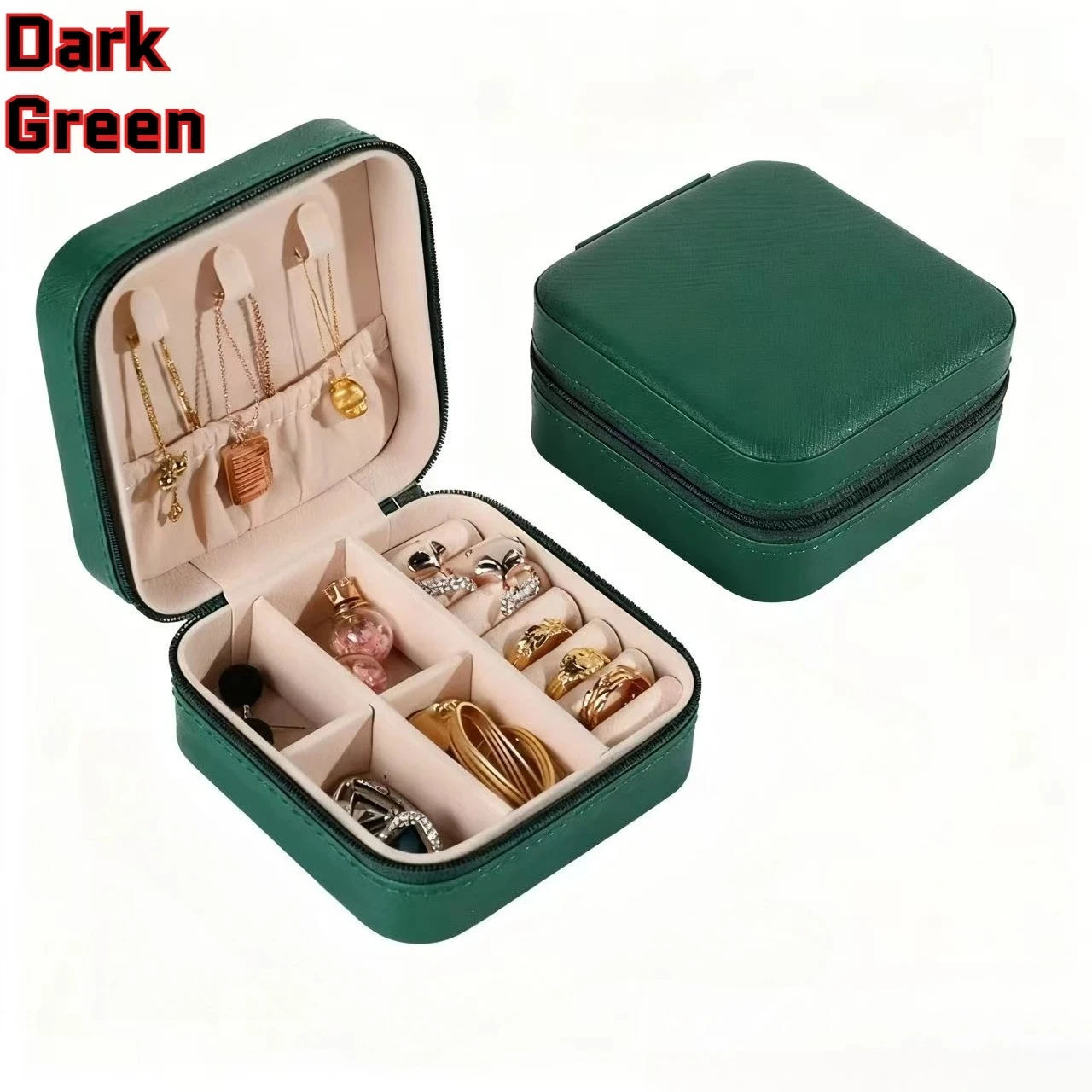 Pendientes mini caixa de jóias com zíper viagem familiares, cajas de almacenamiento de colares organizadores de anillos feminino