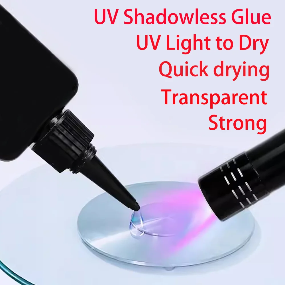 Vaccoir à Colle en Résine UV Super Instantané, Lampe de Durcissement, Réparation de Fissures de Verre, Voiture de Bain, Bijoux, Plastique Électronique, Adhésif Transparent