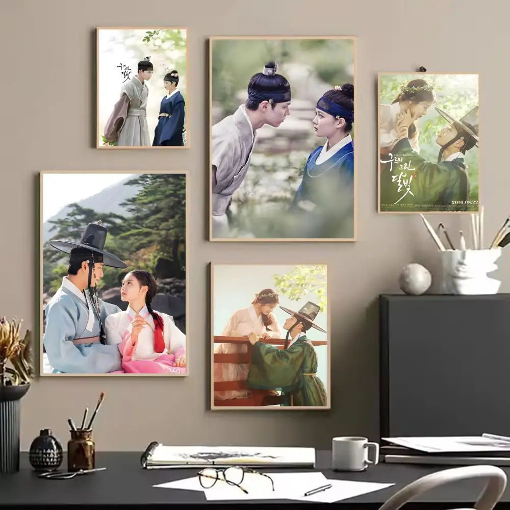 Tender Historical M-Moonlight Drawn by Clouds Palace Romance Poster Painting Wall Art for Living Room Home Gifts Decor Mural