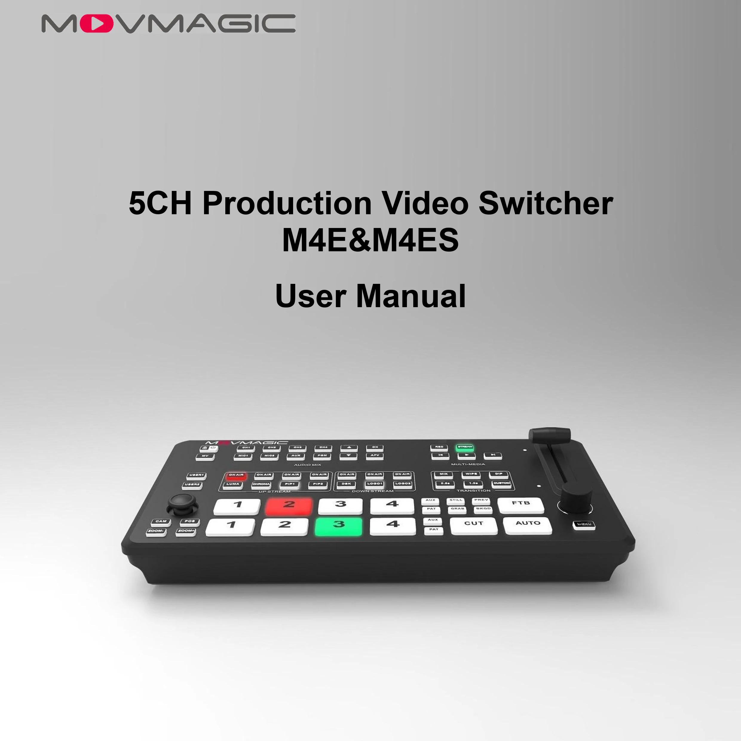 

Movmagic M4E 5 Channel Switcher HDMl&SDI&NDI&USB Professional 4K Recordable Video Switcher