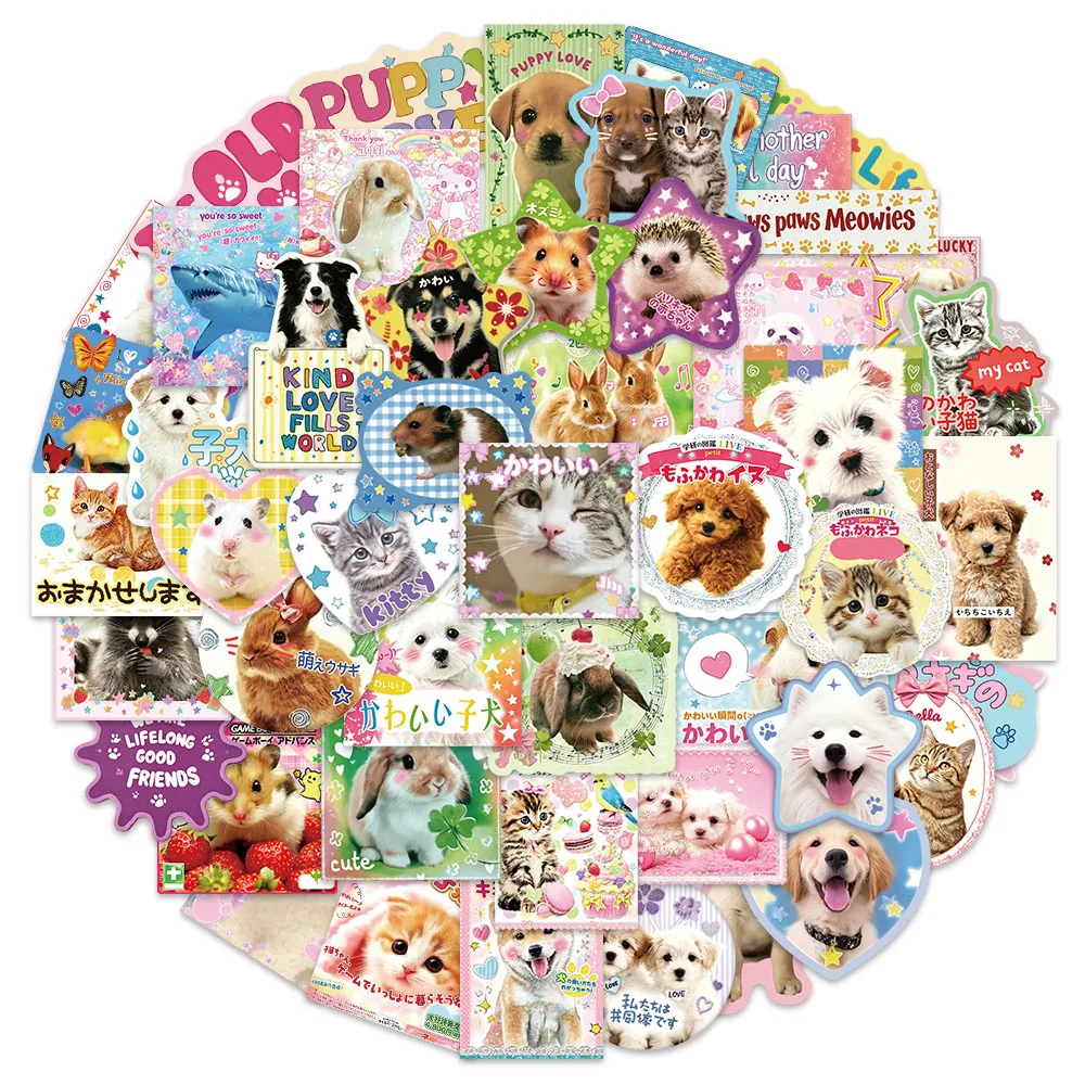 50PCS Cute Animal Japanese Cartoon Stickers DIY Phone Case Postcard Notebook Speaker Decorative Stickers