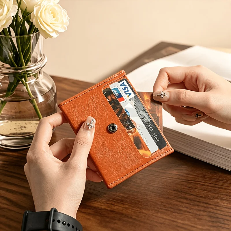 Ultra‑Slim Fashion Card Holder, Vintage Multi‑Card‑Slot Portable ID & Driver License Pouch