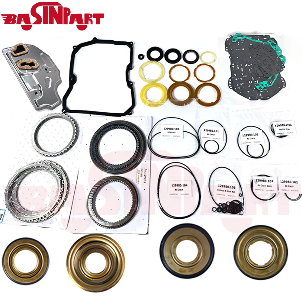 Kit de reconstrucción maestro de transmisión 09G, paquete de pistón de filtro de pistón de disco de embrague para VW Jetta Passat Golf para Audi TT A3 A4 6AT TF60SN