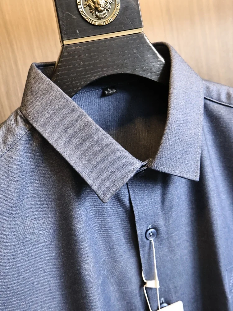 Elegant Business Men's Long Sleeve Shirt Color Woven Wool Blend Commute Style Fashion Urban Polyester Regenerated Cellulose F...