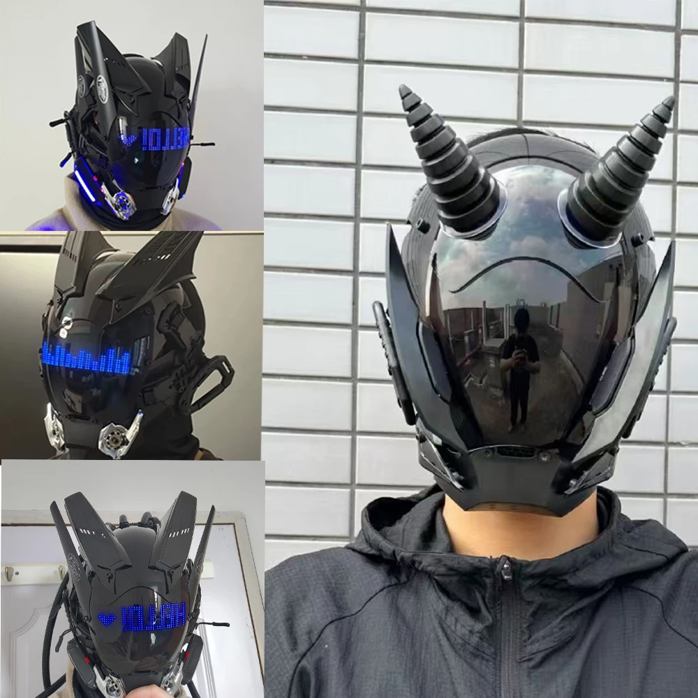 Cyberpunk mask, tech style, personalized and customizable content, APP control programming, cool mask