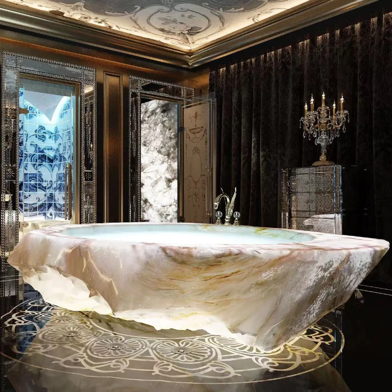 Luxury Stone Baths, standig Solid Surface Bathtub Luxury Bathroom Shower   Standing Natural Solid Stone Bathtub