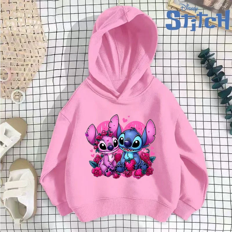 

New Disney Leisure Sports Hoodie Steedy Stitch Stitch Boys Girls Children's Spring and Autumn Cartoon Top Long Sleeve Hoodie