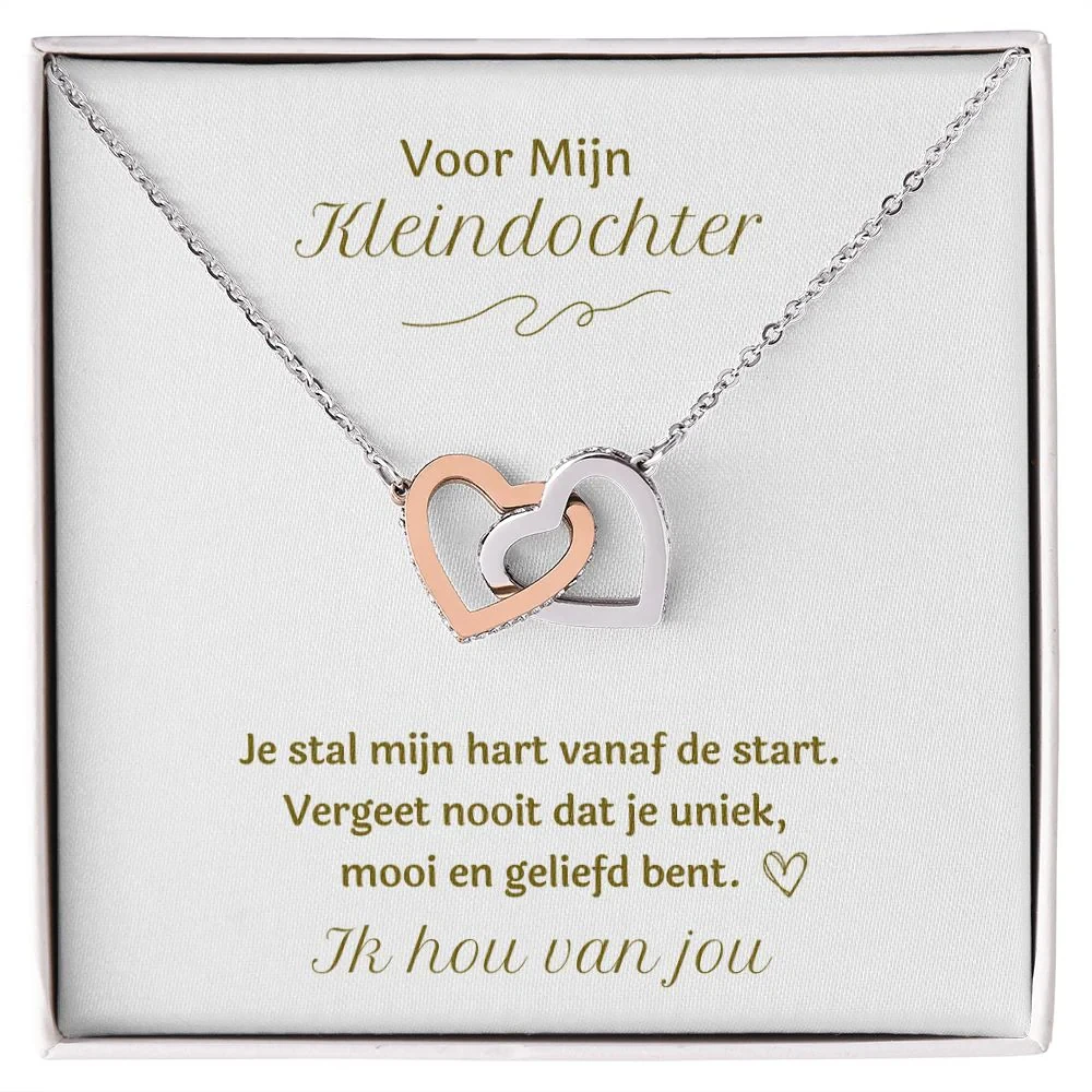 

Dutch To My Granddaughter Necklace Gift New Birthday Christmas 2024 New Fashion Interlocking Hearts Ketting Girl Kids Necklace