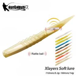 Hunthouse Xlayers Soft Fishing Lure 6Pcs 110mm 5.3g 150mm 14g Silicone Material Make Noise Artificial Bait Bass Pike Fish Tackle